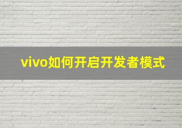 vivo如何开启开发者模式