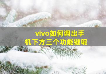 vivo如何调出手机下方三个功能键呢