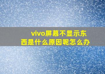 vivo屏幕不显示东西是什么原因呢怎么办