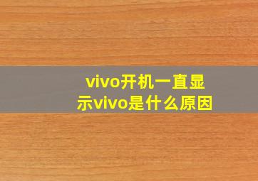 vivo开机一直显示vivo是什么原因