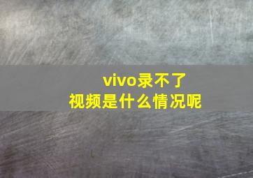 vivo录不了视频是什么情况呢