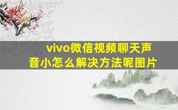 vivo微信视频聊天声音小怎么解决方法呢图片