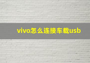 vivo怎么连接车载usb