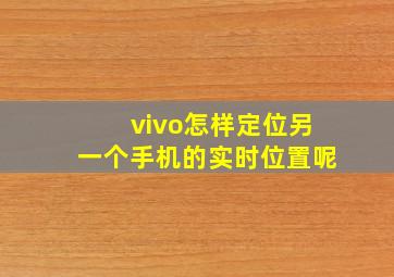 vivo怎样定位另一个手机的实时位置呢