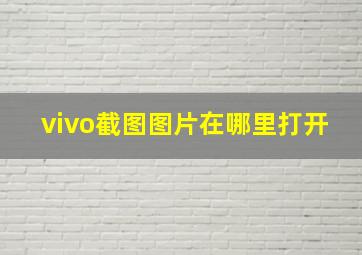 vivo截图图片在哪里打开