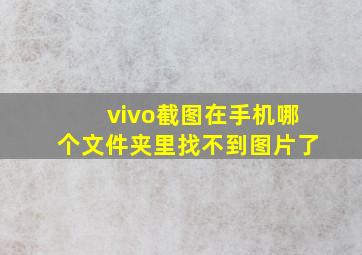 vivo截图在手机哪个文件夹里找不到图片了