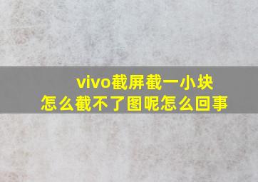 vivo截屏截一小块怎么截不了图呢怎么回事