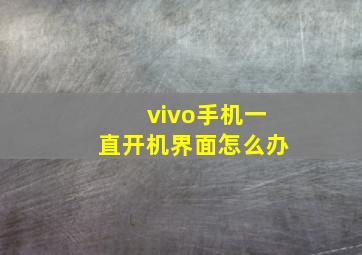 vivo手机一直开机界面怎么办