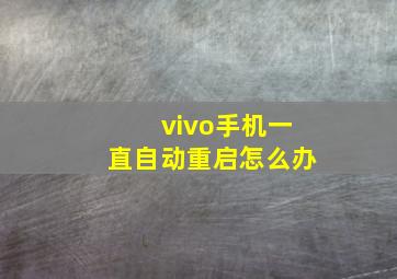 vivo手机一直自动重启怎么办