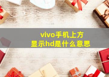 vivo手机上方显示hd是什么意思