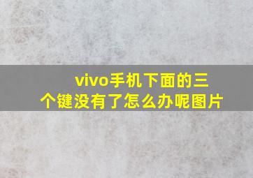 vivo手机下面的三个键没有了怎么办呢图片