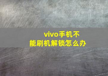 vivo手机不能刷机解锁怎么办