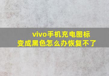 vivo手机充电图标变成黑色怎么办恢复不了