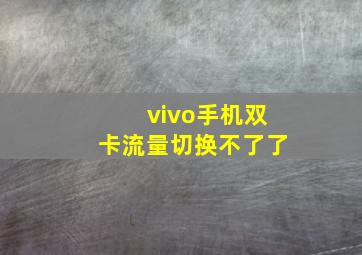 vivo手机双卡流量切换不了了