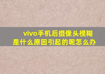 vivo手机后摄像头模糊是什么原因引起的呢怎么办