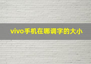 vivo手机在哪调字的大小