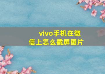 vivo手机在微信上怎么截屏图片