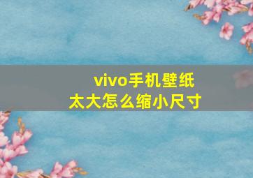 vivo手机壁纸太大怎么缩小尺寸