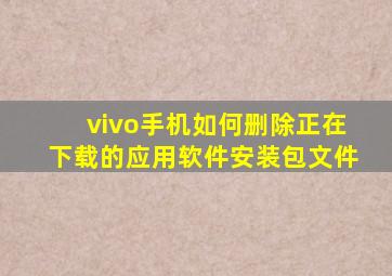 vivo手机如何删除正在下载的应用软件安装包文件