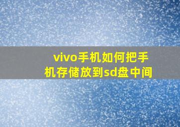 vivo手机如何把手机存储放到sd盘中间