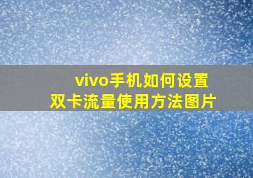 vivo手机如何设置双卡流量使用方法图片