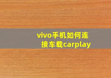 vivo手机如何连接车载carplay