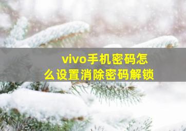 vivo手机密码怎么设置消除密码解锁