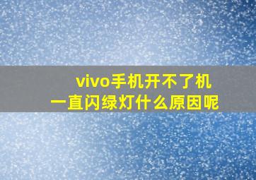 vivo手机开不了机一直闪绿灯什么原因呢