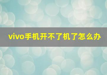 vivo手机开不了机了怎么办