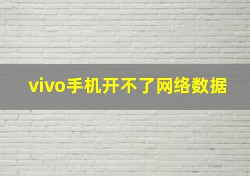 vivo手机开不了网络数据