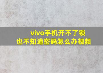 vivo手机开不了锁也不知道密码怎么办视频