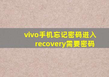 vivo手机忘记密码进入recovery需要密码