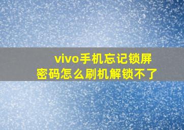 vivo手机忘记锁屏密码怎么刷机解锁不了