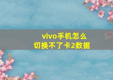 vivo手机怎么切换不了卡2数据