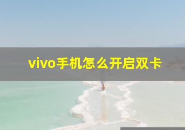 vivo手机怎么开启双卡