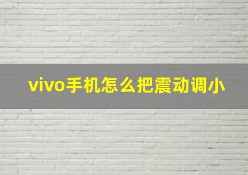 vivo手机怎么把震动调小