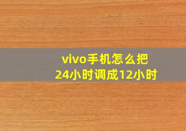 vivo手机怎么把24小时调成12小时