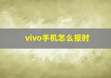 vivo手机怎么报时