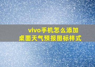 vivo手机怎么添加桌面天气预报图标样式