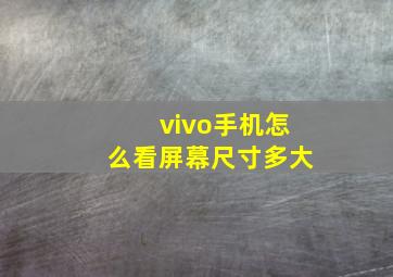 vivo手机怎么看屏幕尺寸多大