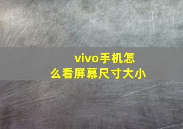 vivo手机怎么看屏幕尺寸大小