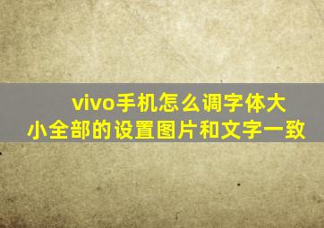 vivo手机怎么调字体大小全部的设置图片和文字一致