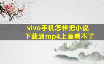 vivo手机怎样把小说下载到mp4上面看不了