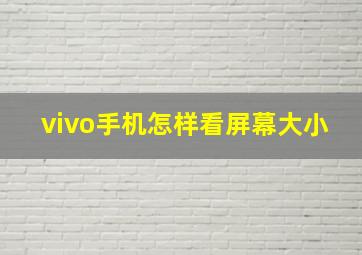 vivo手机怎样看屏幕大小