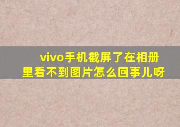 vivo手机截屏了在相册里看不到图片怎么回事儿呀