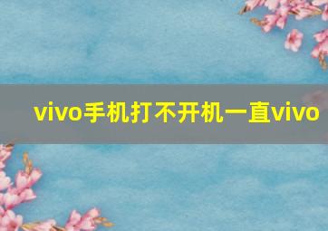 vivo手机打不开机一直vivo