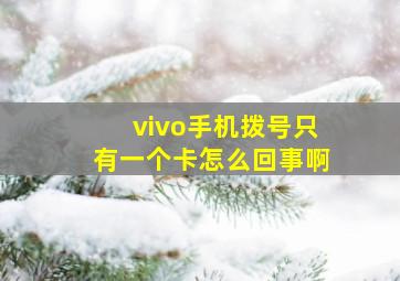 vivo手机拨号只有一个卡怎么回事啊