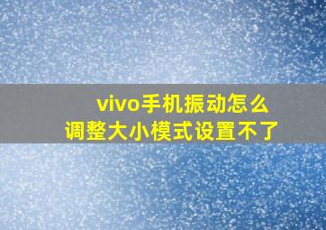 vivo手机振动怎么调整大小模式设置不了