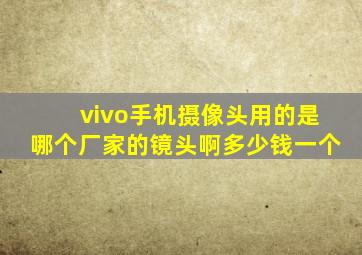 vivo手机摄像头用的是哪个厂家的镜头啊多少钱一个