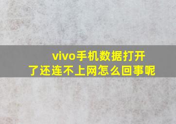 vivo手机数据打开了还连不上网怎么回事呢